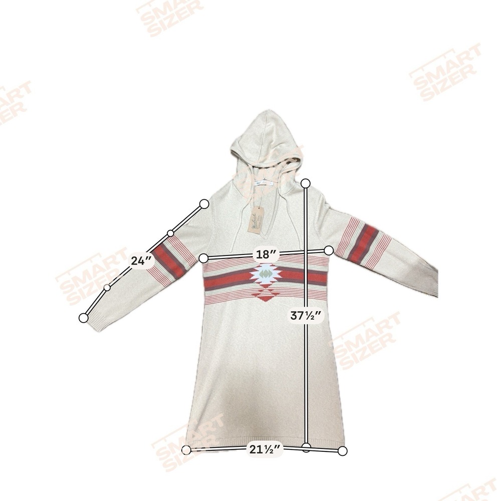 Woolrich Womens Little Plum Run Dress  Knit Sweater Tribal Aztec  Hooded Beige - Picture 9 of 9